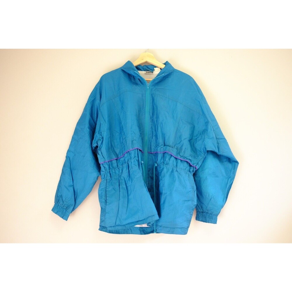 Vintage Basic Editions Teal/ Peacock Blue Windbreaker. 90s L Fantastic